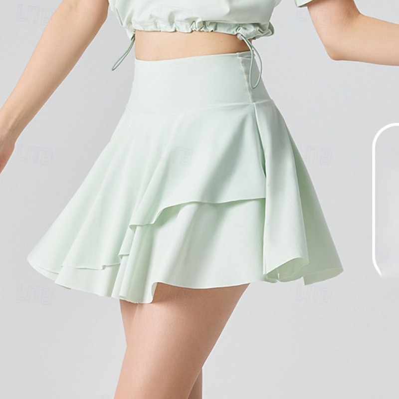 Mujer Color sólido Falda casual Faldas de tenis con pantalones cortos Multi capa UPF50+ Dispersor de humedad Tenis Golf pepinillo Negro Blanco Amarillo Ropa de tenis 2026 - $26.99 –P6