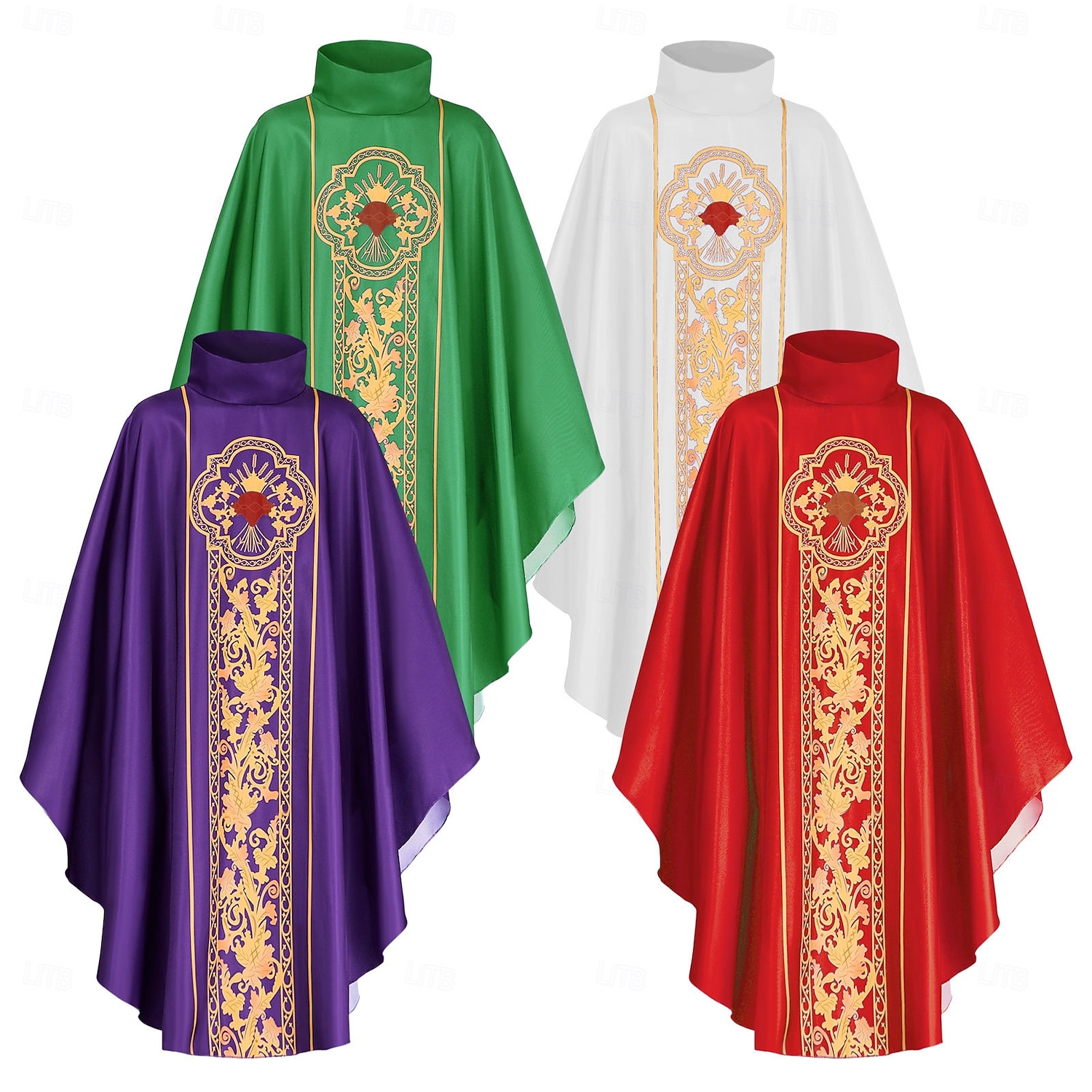 Retro / vintage Kostymer i middelalderstil Renessanse Kappe Cassock Prest Printer Herre Halloween Karneval Maskerade Voksen Kappe 2025 - $47.99 –P1