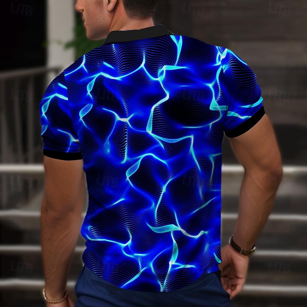 Herren Grafik Poloshirts Golfshirt Kurzarm Polo-Shirts Hemden mit Kragen Urlaubskleidung Rave-Kleidung Party-Outfits 3D-Druck Knöpfe Frühling & Sommer Blau Orange Grün 2026 - $23.99 –P2