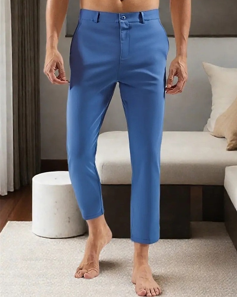 Per uomo Pantaloni Eleganti Aderente Pantaloni Chinos Bottoni Tasca Semplice Comodità Formale Feste Lavoro Moda Stile Classico Blu Cachi Micro-elastico del 2026 a $22.99 –P5