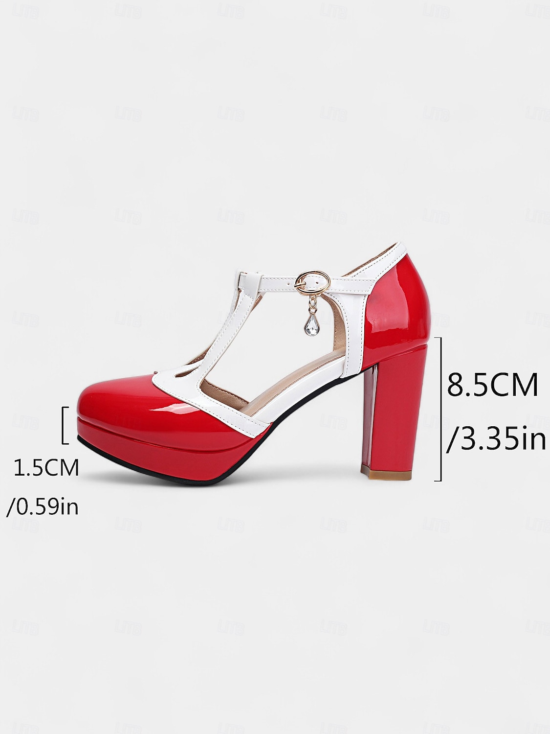 Dámské černobílé lodičky na vysokém podpatku s páskem do T a platformou – elegantní obuv inspirovaná vintage stylem 50. let do kanceláře, na svatby a koktejlové večírky 2025 - $59.99 –P5