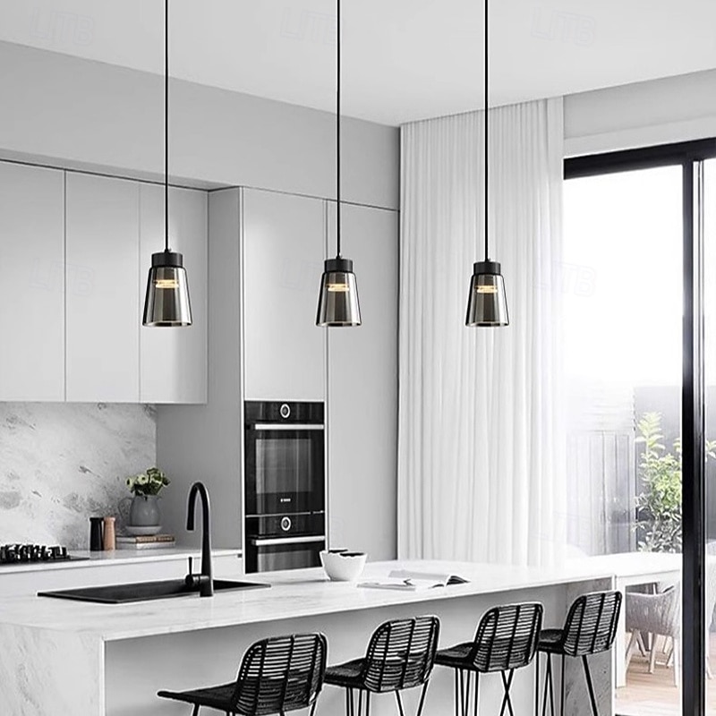 Lampadari a sospensione a LED, lampade a sospensione per soffitto, lampade a sospensione in vetro e ottone, paralume, lampadari per sala da pranzo, decorazione di lusso per soggiorno 110-240 V del 2025 a $190.99 –P4