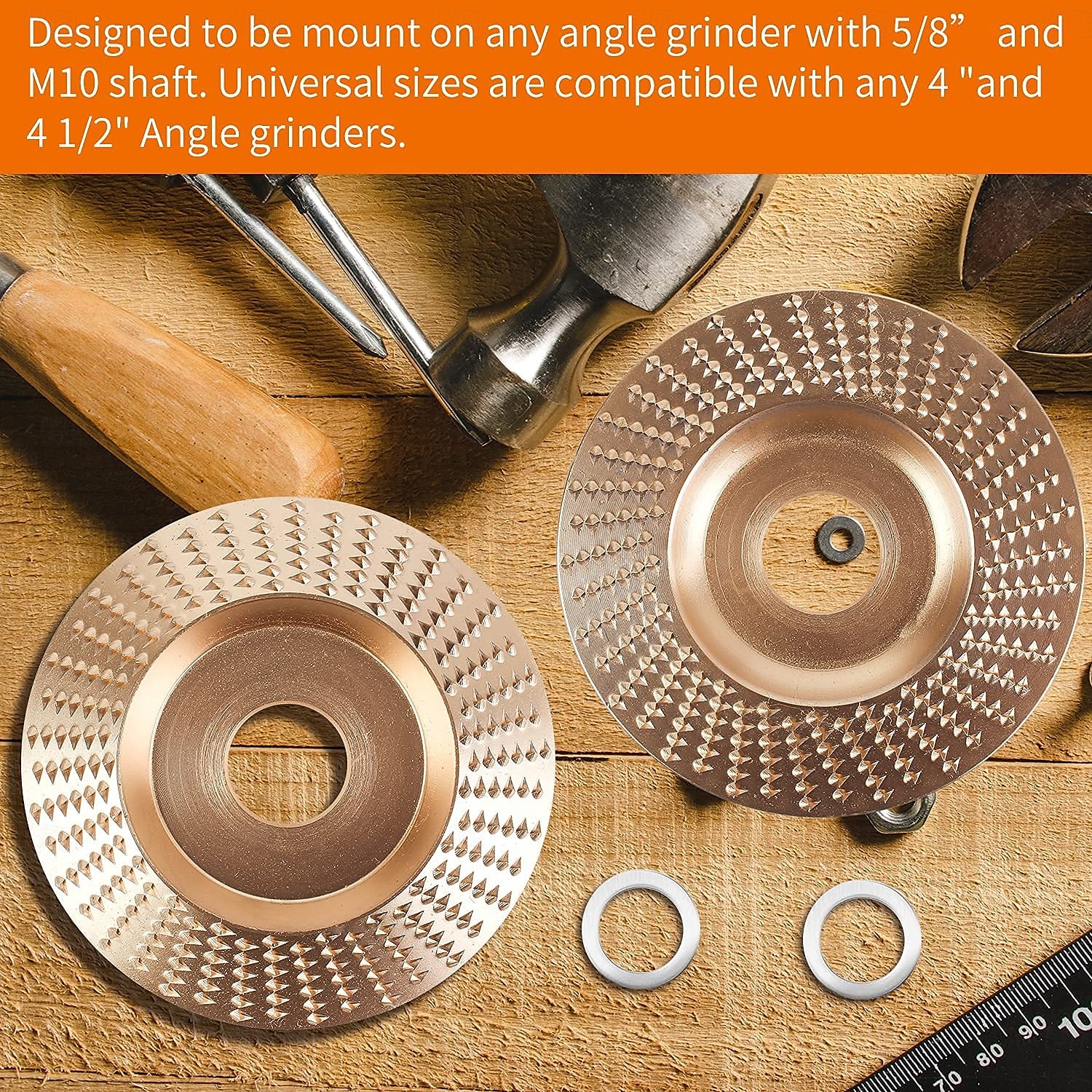 Set di 3 dischi per intaglio del legno per smerigliatrice angolare da 4" o 4 1/2" con albero da 5/8", disco per smerigliatura per il taglio del legno, accessori per mole da taglio per smerigliatrice. del 2025 a $14.99 –P5