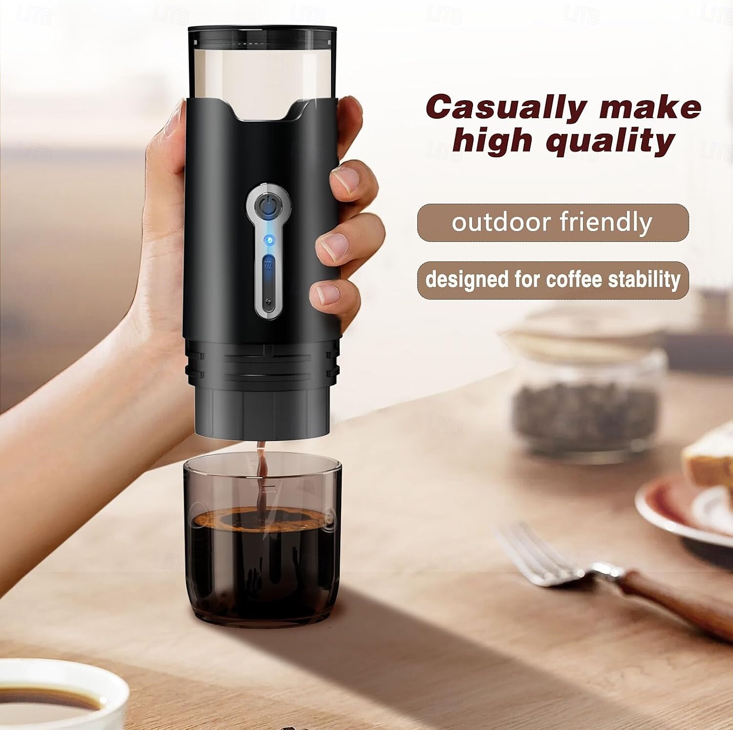 Portable Coffee Pot and Car Coffee Maker Portable brewer, travel coffee maker for camping, caravanning, hiking and office use, self-heating function 2025 - $59.99 –P8