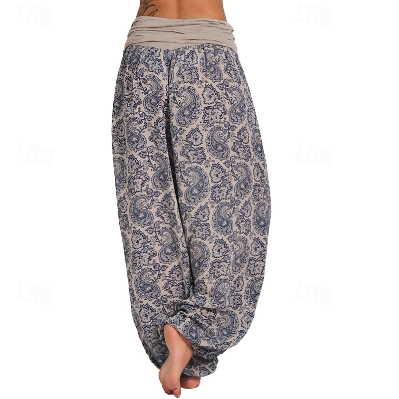 Damen Weites Bein Stoffhosen Hosen Hose Mode Boho Volle Länge Natürliche Taille Blumen Druck Bequem Außenbereich Outdoor Urlaub Alltagstauglich Magenta Saphir Marineblau Aprikose Sommer Normale 2025 - $19.99 –P8
