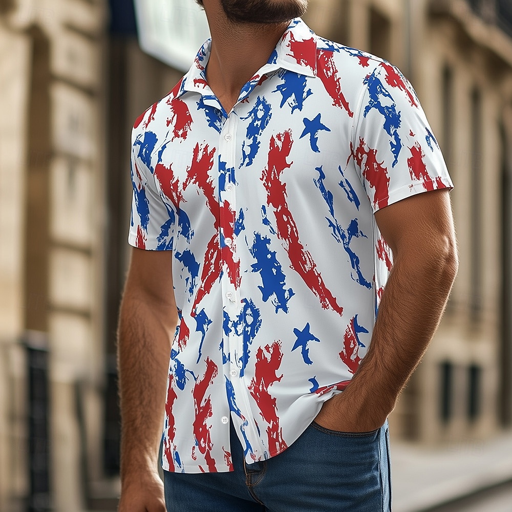 Giorno della Bastiglia Per uomo Patriottico Bandiera francese Camicia Camicia Estiva Camicia con Bottoni Manica Corta Moda Casual Ferie Festival Estate Primavera Collo ripiegato Stampa 3D camicie con del 2025 a $23.99 –P1