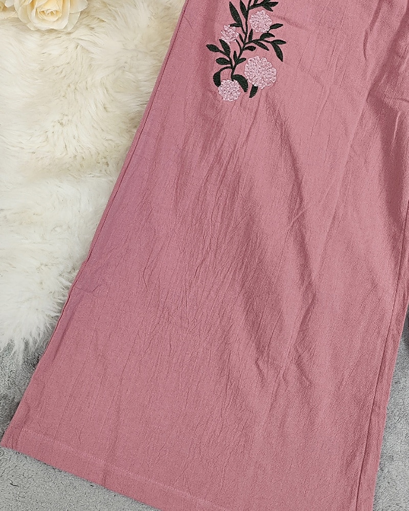 Damen Hose aus Baumwollleinen Stoffhosen Streetwear Boho Volle Länge Natürliche Taille Blume Tasche Elastischer Bund Drucken Bequem Außenbereich Ferien Ausgehen Hellrosa Sommer Normale Passform 2025 - $22.99 –P5