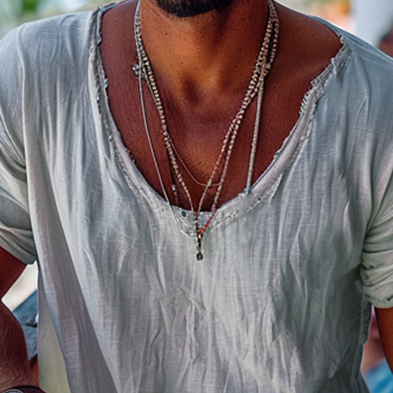 Ανδρικά Μπλουζάκι Κοντομάνικα Κοντομάνικο μπλουζάκι Μπλουζάκι μπλουζάκι Κοντομάνικο Λαιμόκοψη V Καλοκαίρι Σκέτο Μοντέρνα Υψηλής Ποιότητας Βασικό Κλασσικό Διακοπές Δρόμος Εξόδου 2026 - $19.99 –P2