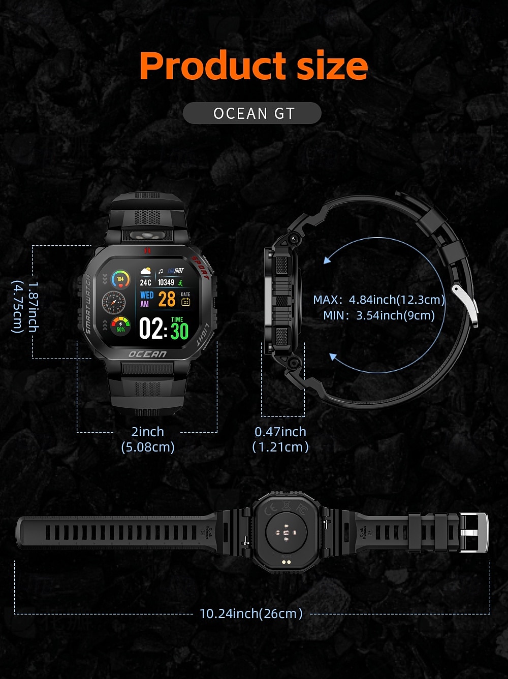 LOKMAT OCEAN GT Умные часы 1.75 дюймовый Смарт Часы Bluetooth Педометр Напоминание о звонке Датчик для отслеживания сна Совместим с Android iOS Женский Мужчины 2025 - $48.99 –P19
