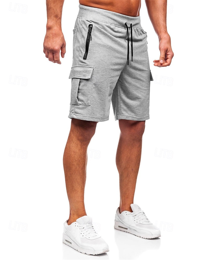 Homme Short athlétique Shorts de survêtement Shorts Shorts d'été Avec Poches Cordon de serrage Taille Élastique Uni Confort Respirant Court Extérieur Sports Classique Occasionnel Noir Gris Claire de 2025 ? $18.99 –P4