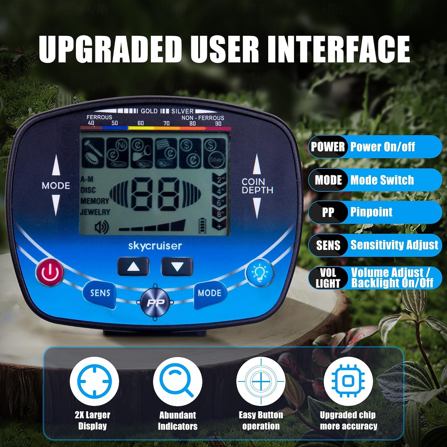 Ruční LCD detektor kovů MD-910B - profesionální detektor zlata/stříbra/mědi/železa pro hledání pokladů v přírodě 2026 - $596.69 –P4