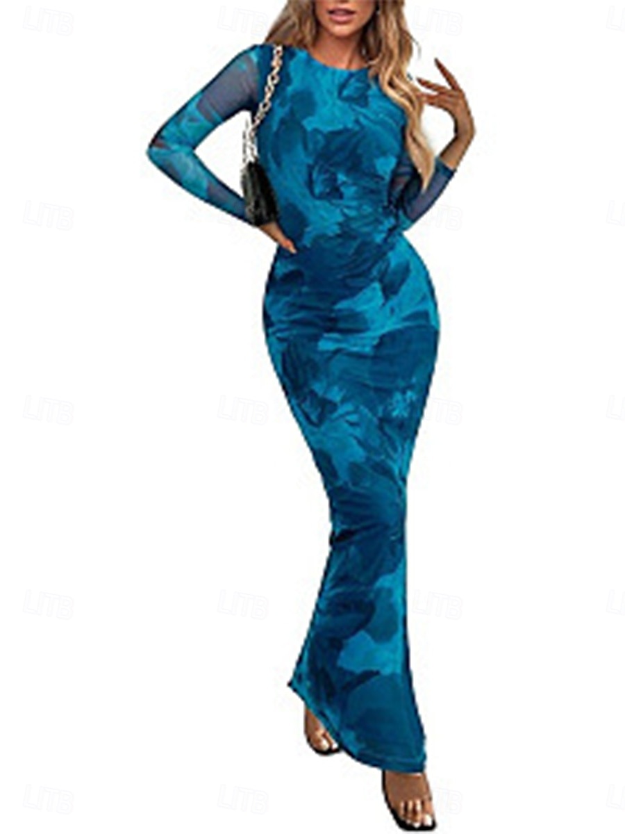 Női Midi ruha Boho esküvői vendégruha Elegáns Csehország Szexi Bodycon ruha Nyomtatott Hosszú ujj Terített nyak Világossárga Világos rózsaszín Bíborvörös aqua kék Tavasz Ősz 2025 - $26.99 –P10
