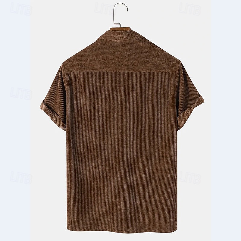 Homens Camiseta de Veludo Camisa de golfe Casual Trabalho Lapela Manga Curta Básico Moderno Tecido Botões Verão Normal Preto Amarelo Marron Camiseta de Veludo de 2026 por $25.99 –P3