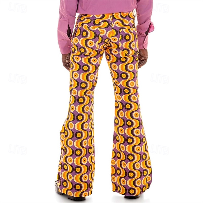 Retrò Vintage Anni '70 Fantastico Pantaloni a zampa d'elefante Pantaloni a zampa Disco A vita medio-alta Psichedelico Per uomo Halloween Carnevale Vacanza Festival Musicale Festival Adulti Pantaloni del 2025 a $37.99 –P4