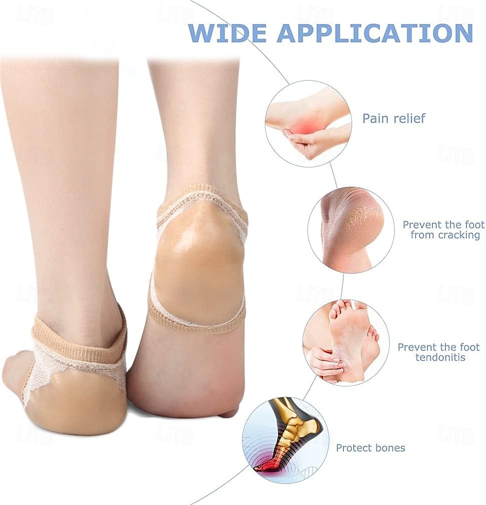 3 paia di calzini idratanti in gel per talloni da donna e da uomo, calzini protettivi in silicone per la notte per talloni secchi e screpolati, calzini da notte invisibili per la cura dei talloni del 2025 a $10.99 –P1