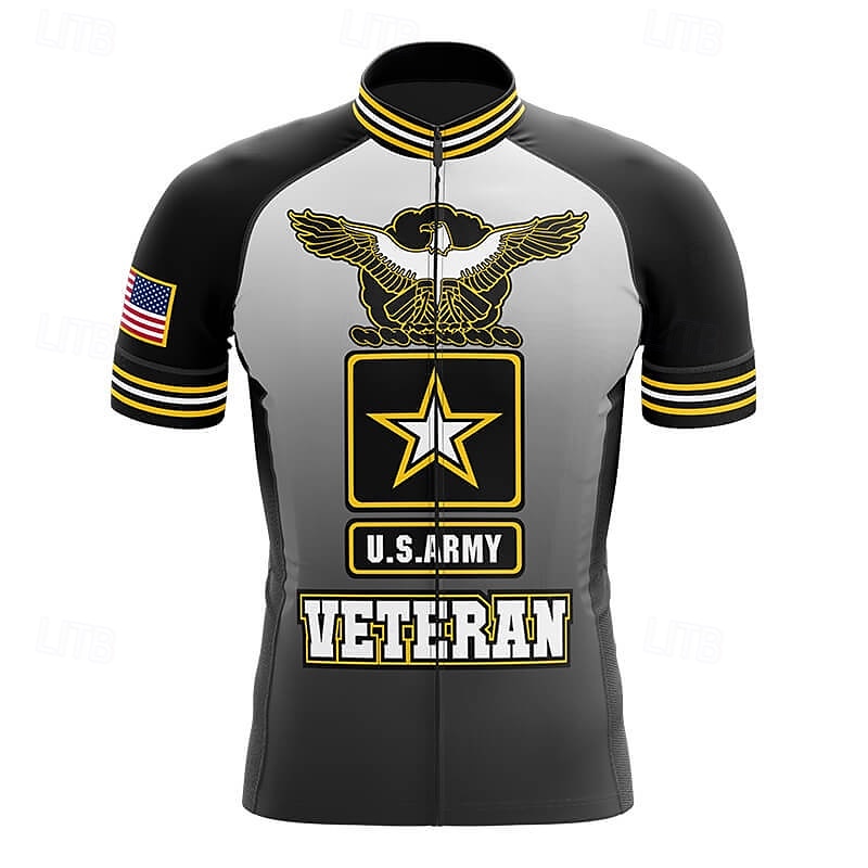 Homme Maillot de cyclisme Aigle Jour de l'Indépendance Drapeau national Manche Courte Cyclisme T-shirt Maillot Top avec 3 poches arrière VTT Vélo tout terrain Cyclisme sur route Séchage Rapide Bandes de 2025 ? $30.99 –P1