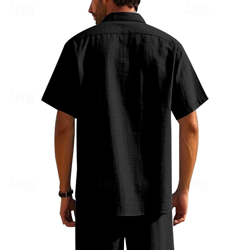Per uomo Camicia Camicia di lino Camicia casual Camicia con Bottoni Camicia di cotone Semplice Vacanza Streetwear Giallo scuro Nero Bianco Blu marino Manica Corta Collo ripiegato Estate Abbigliamento del 2025 a $18.99 –P16