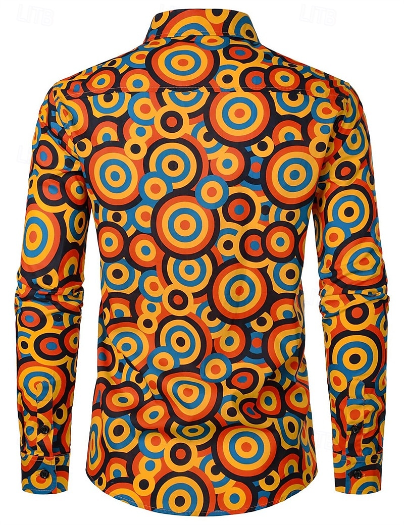 Retro Vintage 1970s Shirt Disco Geometic Psychedelic Men's Halloween Carnival Music Festival Pride Parade Pride Month Adults' Shirt 2025 - $27.99 –P4