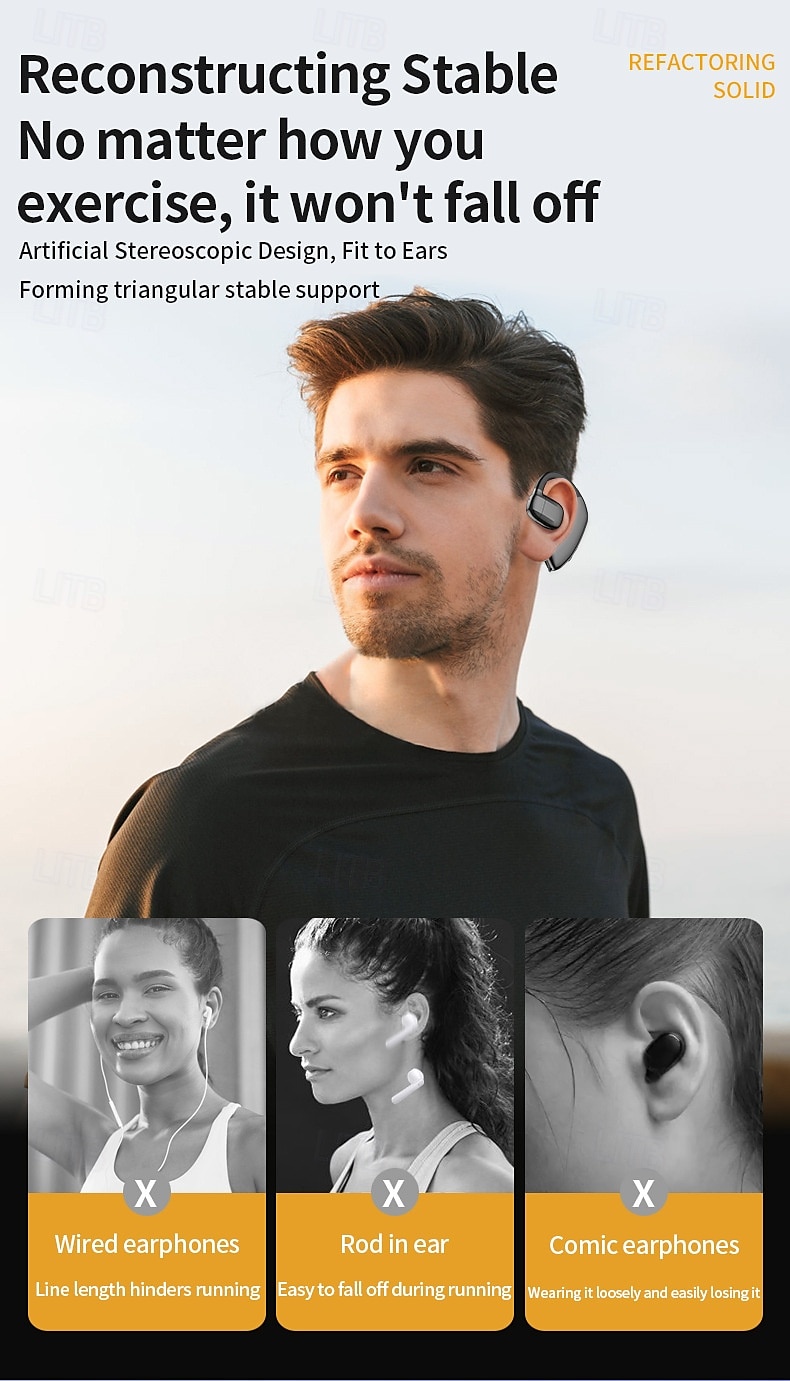 X30 Bluetooth 5.4 Wireless Ear Hook Headphones – LED Display, Low Latency, Lightweight Sports Earbuds with Mic for Gaming & Mobile Devices 2025 - $31.99 –P5