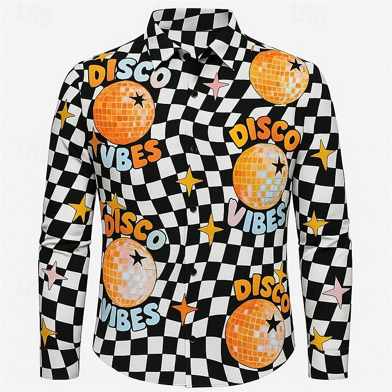 Retro 70. léta Tričko Disko Geometrické tvary Pánské předvečer Všech svatých Karneval Pride Parade Měsíc hrdosti Festival Dospělé Tričko 2025 - $27.99 –P3