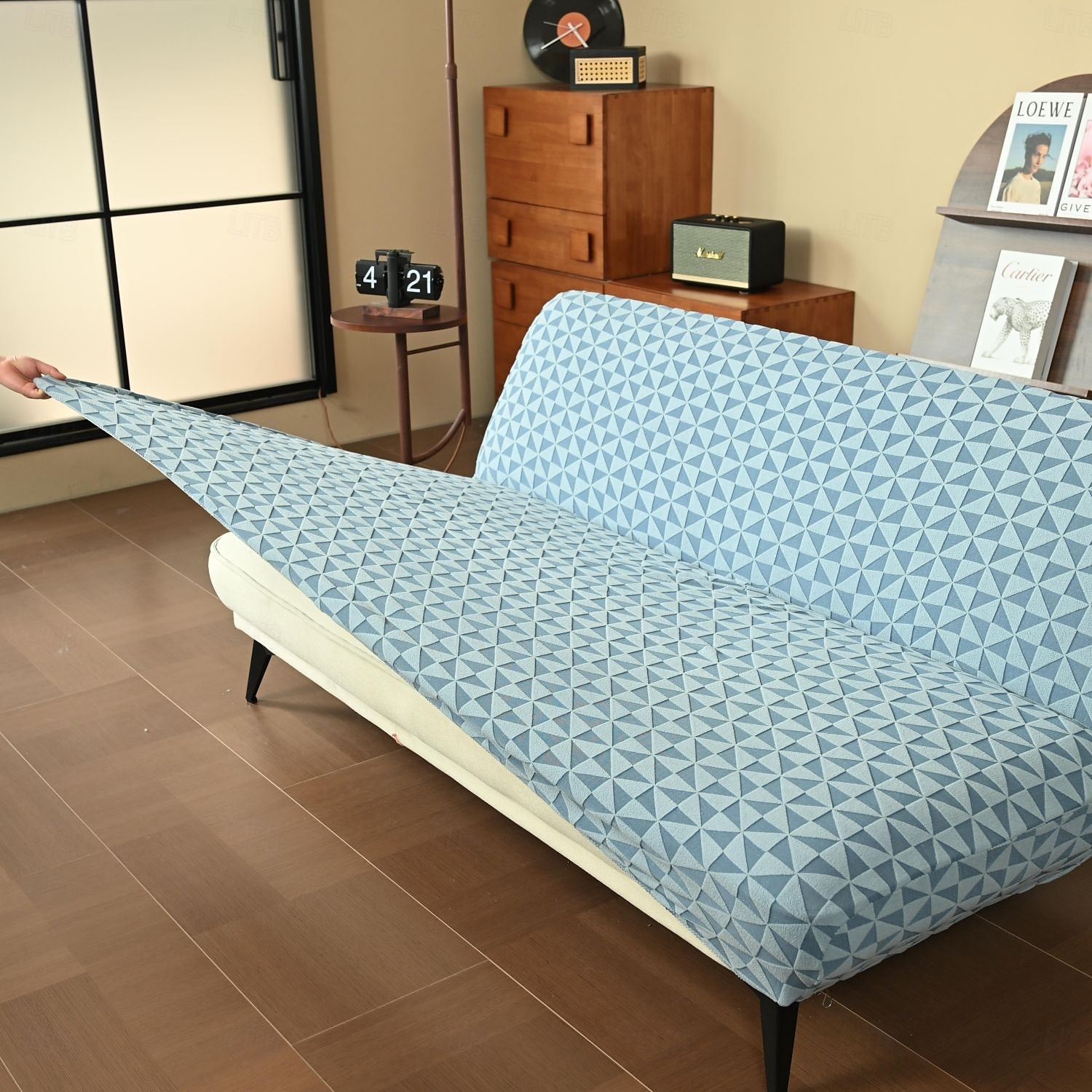 huse de canapea, husă futon pentru canapea extensibilă fără brațe, husă elastică pentru canapea extensibilă fără brațe, model jacquard din spandex, caracteristică elastică pentru canapea extensibilă pliabilă 2025 - $19.99 –P15