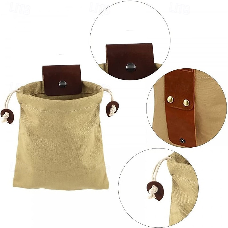 Borsa da raccolta in pelle e tela per esterni, borsa da foraggiamento nella giungla, marsupio portaoggetti da campeggio, borsa per la raccolta della frutta del 2025 a $11.99 –P2