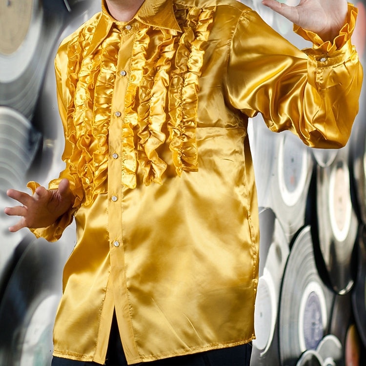 Rétro Vintage Années 1970 Rave Chemise Disco A Volants Déguisement Homme Halloween Carnaval Festival de Musique Défilé de la Fierté Mois des Fiertés Adultes Chemise de 2026 ? $27.99 –P5