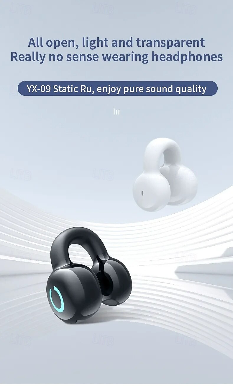 YX09 Open-Ear Wireless Earbuds Bluetooth 5.3 – Ultra-Light Clip-On Headphones with Mic, Low Latency, Waterproof, for Running, Gaming, Phone Calls 2025 - $22.99 –P1