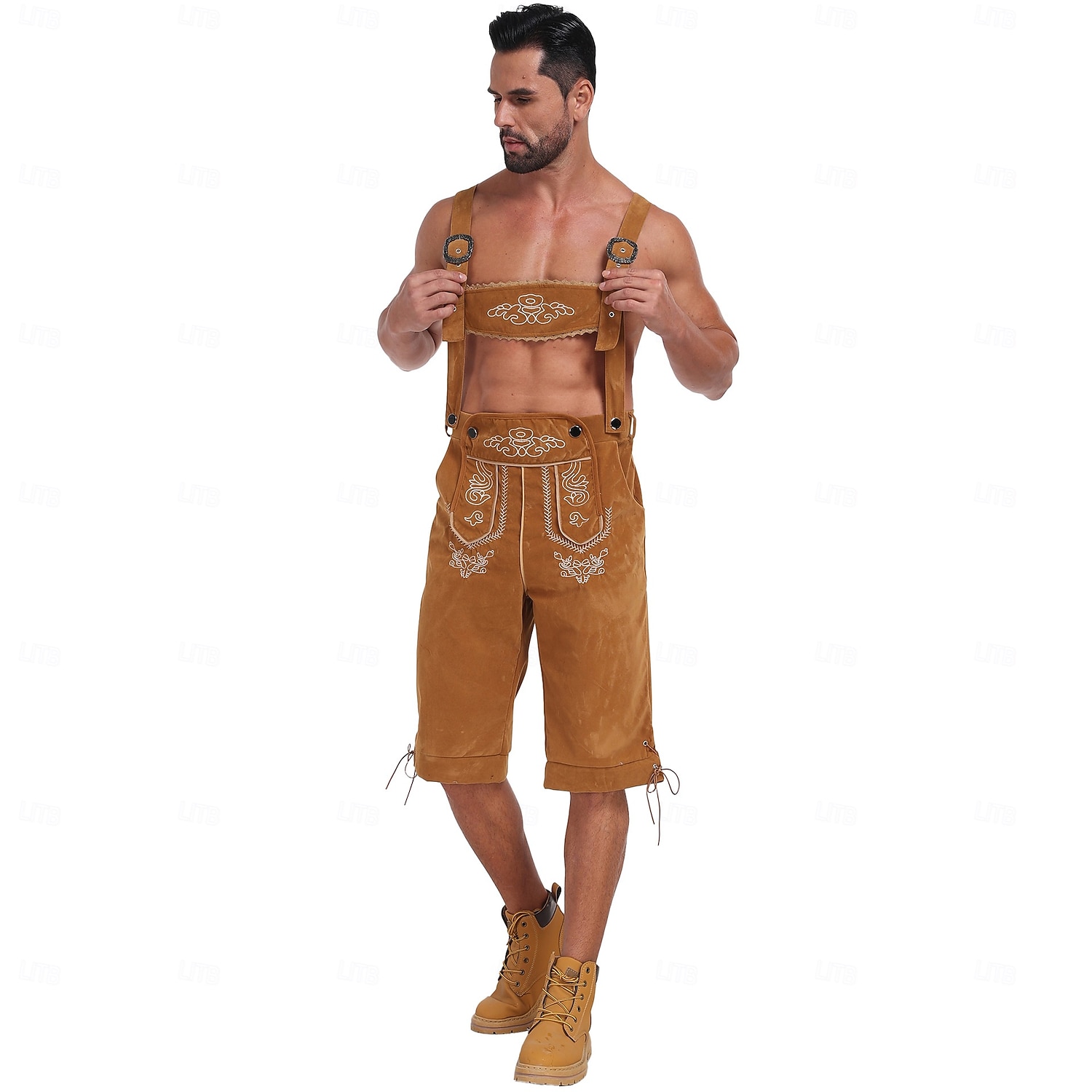 Oktoberfest Haft Lederhosen bawarski Niemiecki Monachium Łąki Męskie Impreza Festiwal Piwa Tkanina w stylu tradycyjnym 2026 - $46.99 –P10
