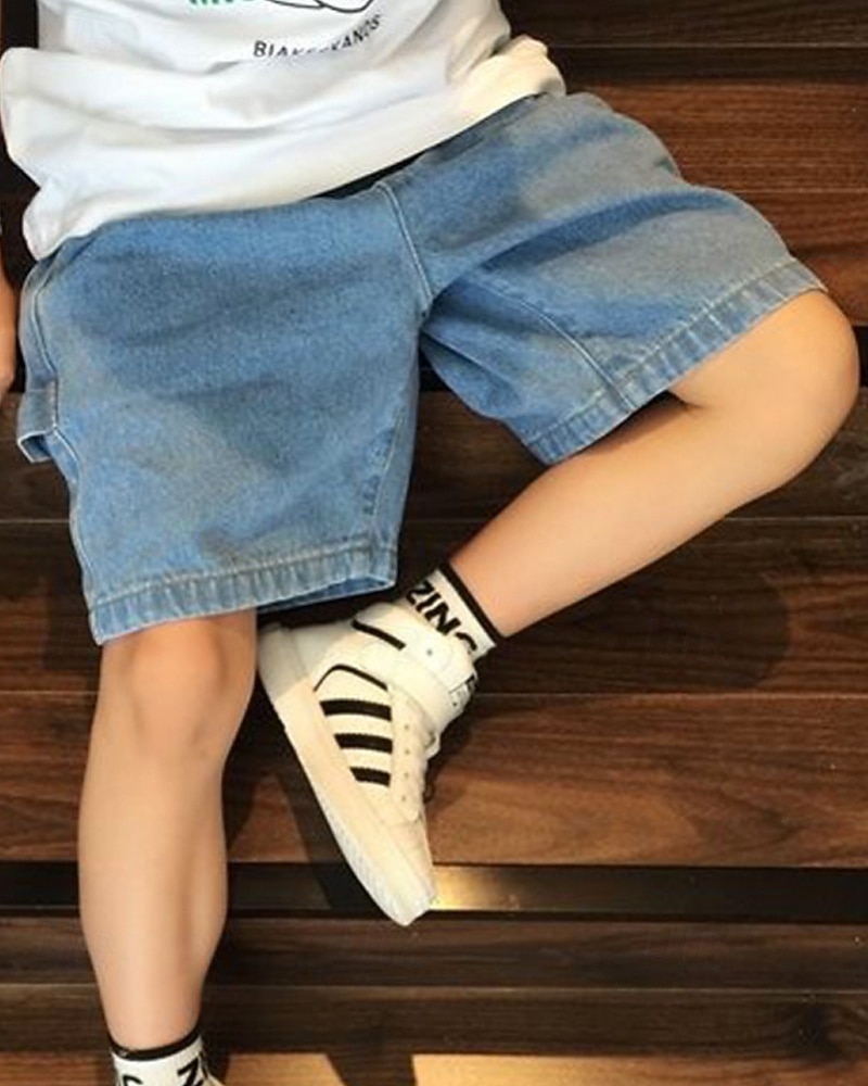 Kids Boys Shorts Solid Color Breathable Soft Comfort Shorts School Cool Basic Black Blue Mid Waist 2026 - $16.49 –P2
