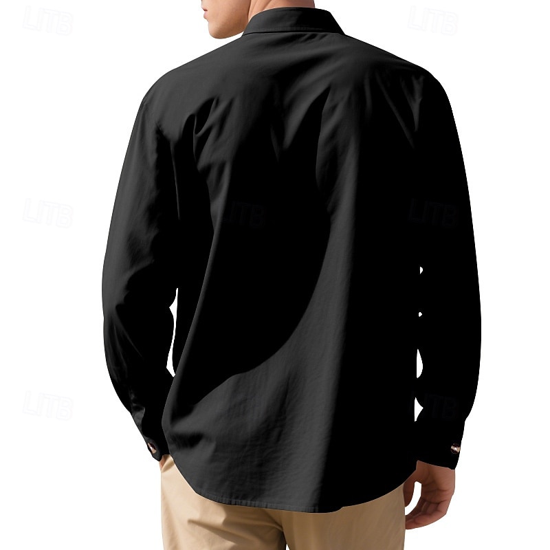 Miesten Paita Kesä paita Rento paita Rantapaita Button Up paita Musta Valkoinen Purppura khaki Harmaa Pitkähihainen Kookospuu Nauhakaulus Loma Havaijilainen Painettu Vaatetus Polyesteri Muoti 2025 - $22.99 –P13