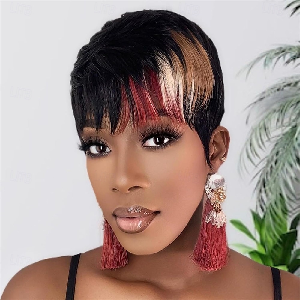 peruca pixie cut para mulheres negras peruca sintética peruca pixie com franja perucas curtas para mulheres negras perucas em camadas de 2025 por $24.99 –P1
