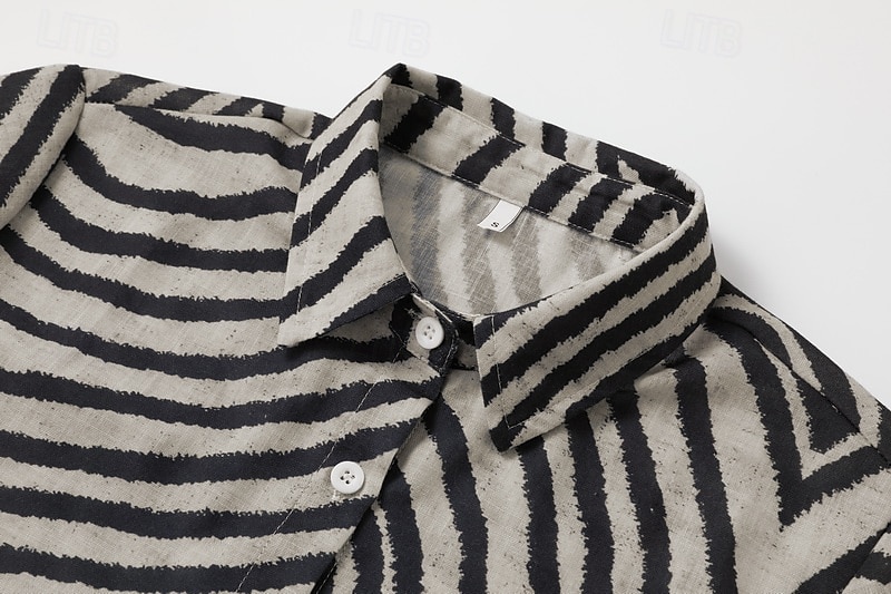 Damen Hemd Baumwoll-Leinen-Hemden Knopfleiste Bluse Blumen Geometrisch Basic Lässig Langarm Hemdkragen Normale Oberteile Täglich Knöpfe Druck Weiß Armeegrün Rote Khaki Grau Herbst Winter 2025 - $29.99 –P3