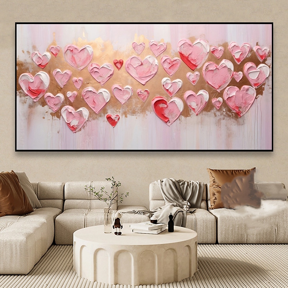Mintura Handmade Heart Chart Press Oil Paintings On Canvas Wall Art Decoration Modern Abstract Picture For Home Decor Rolled Frameless Unstretched Painting 2025 - $68.99 –P3