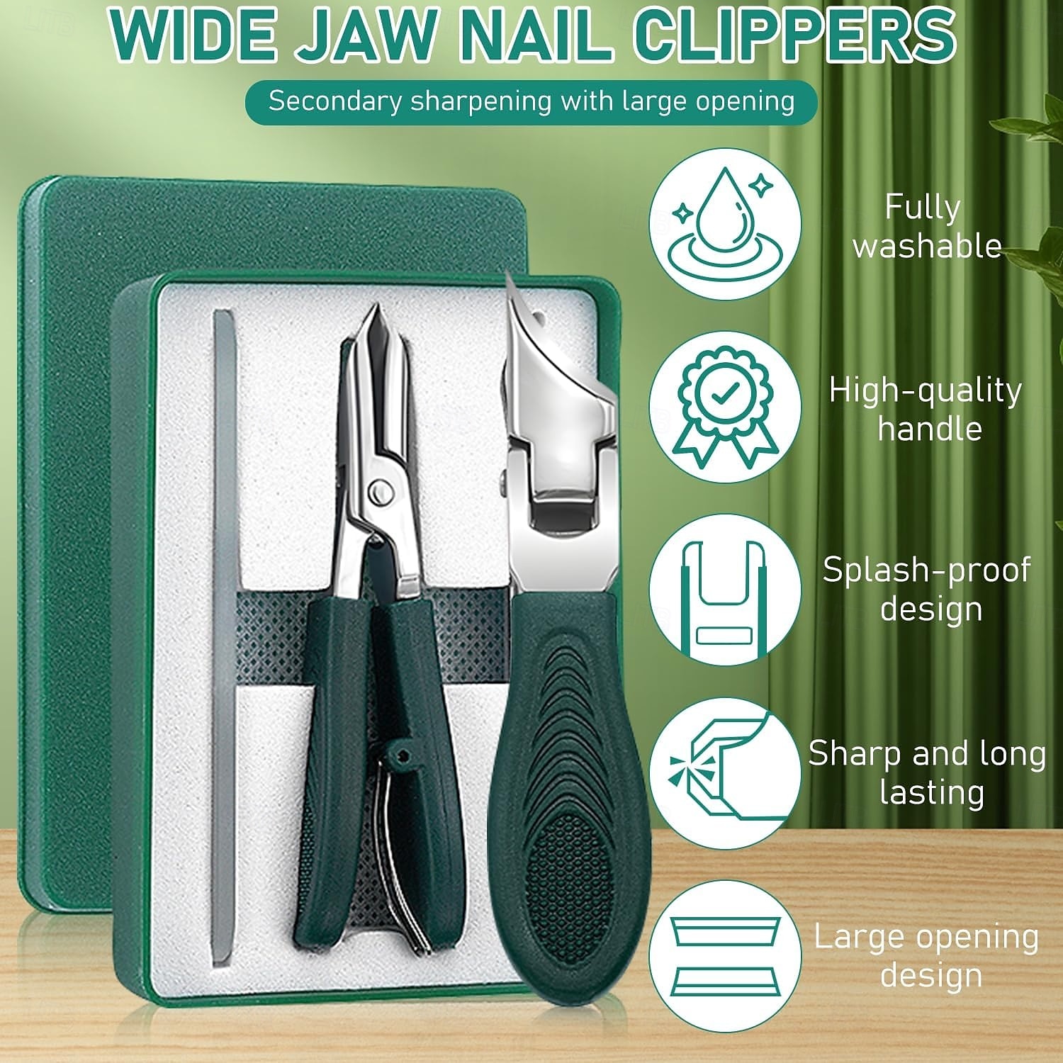 Coupe-ongles biseauté en forme de bec d'aigle, coupe-ongles incliné anti-éclaboussures à large ouverture et à long manche, trois ensembles de coupe-ongles biseautés en forme de bec d'aigle, pour de 2025 ? $9.99 –P5