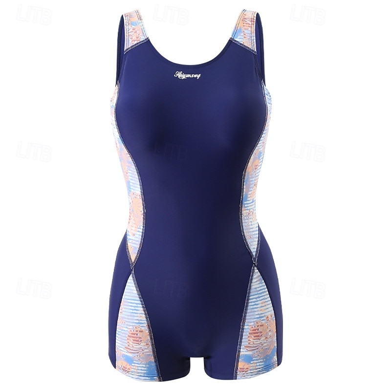 Damen Badeanzug Bademode Bademode Patchwork Badeanzug Schwarz Blau Atmungsaktiv Schnelltrocknend Ärmellos - Schwimmen Surfen Schnorcheln Sommer 2025 - $45.99 –P7