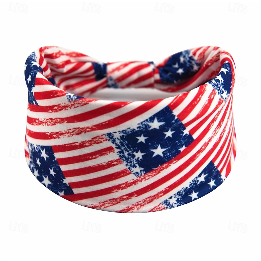 Stirnbänder mit amerikanischer Flagge für Frauen, patriotisches gedrehtes Haarband in Rot, Weiß und Blau, dehnbares, sportliches Haar-Accessoire für den Unabhängigkeitstag der USA, den Gedenktag 2026 - $5.49 –P7