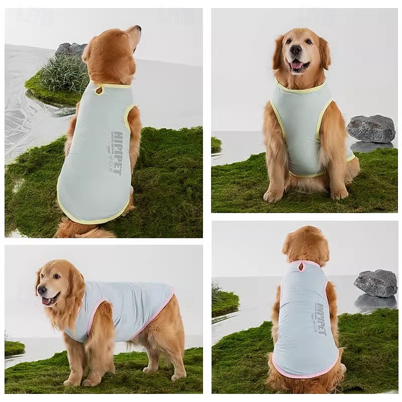 Hunde-Shirts, schnelltrocknende, weiche, dehnbare Haustier-T-Shirts mit reflektierendem Etikett, Tanktop, ärmellose Weste, Sonnenschutz, Hundekleidung für große Hunde 2026 - $15.49 –P14