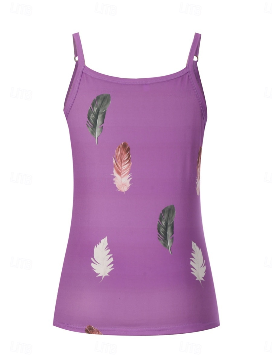 Damen Camisole-Tanktop Feder Täglich Lässig Ärmellos Träger Normale Oberteile Täglich Rückenfrei Druck Weiß Rosa Rote Blau Purpur Sommer 2025 - $17.99 –P9