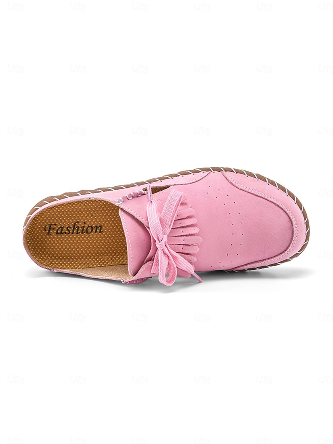 Women's Soft Sole Moccasin Mules– Pink Loafers with Fringed Detail, Lightweight Slip-On Design with Cutouts, Perfect for Garden Strolls and Casual Outings 2025 - $32.99 –P3
