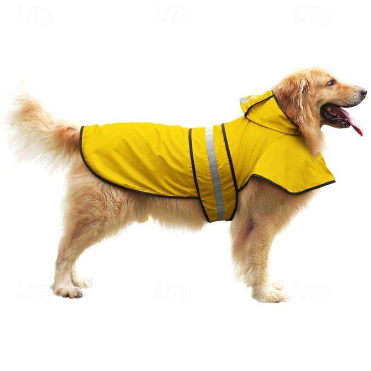 capa de chuva para cachorro, capa de chuva impermeável com capuz, capa de chuva ajustável para animais de estimação com orifício para guia para cães de pequeno e médio porte de 2025 por $15.49 –P2