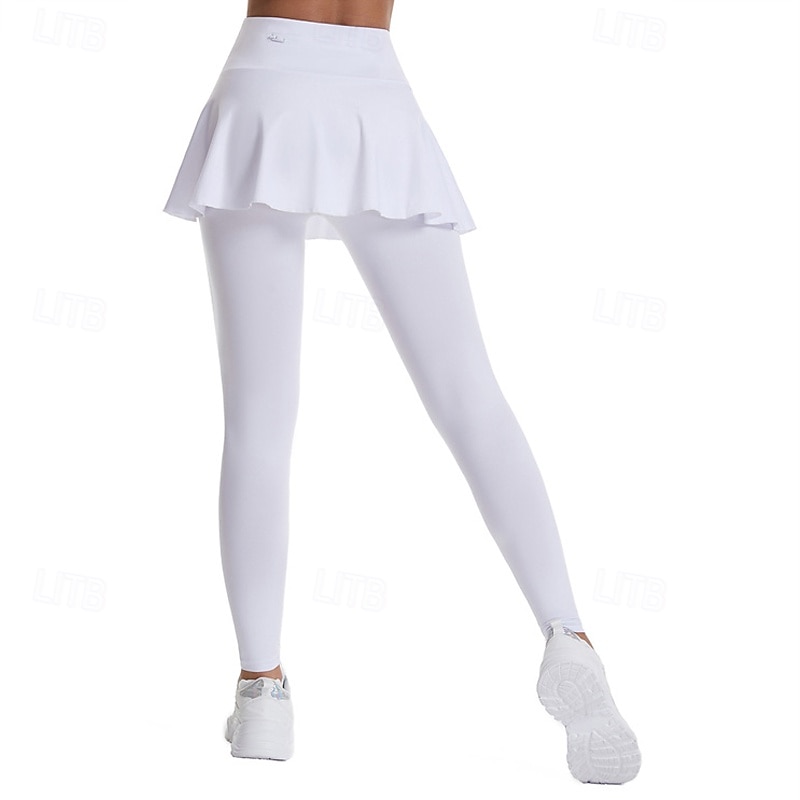 Damskie Solidne kolory Spódnica casualowa Spódnica tenisowa z legginsami Pofałdowany Boczne kieszenie Szybkie wysychanie Bransoletka tenisowa Golf Pikle Doły Czarny Biały Fioletowy Odzież tenisowa 2026 - $21.99 –P15