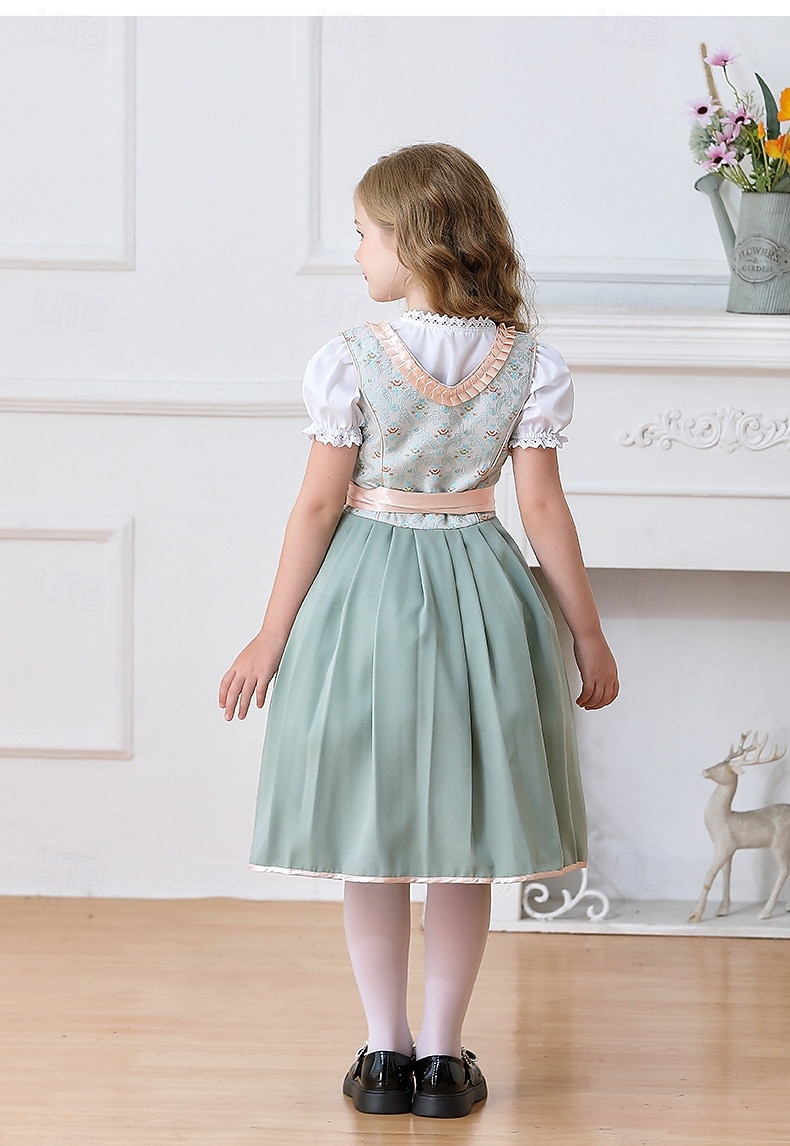 Oktoberfest Encaje Vestidos Delantal Blusa con falda acampanada Mucama bávaro Alemán Munich prados Chica Carnaval Festival de Cerveza Paño de estilo tradicional 2026 - $79.99 –P9