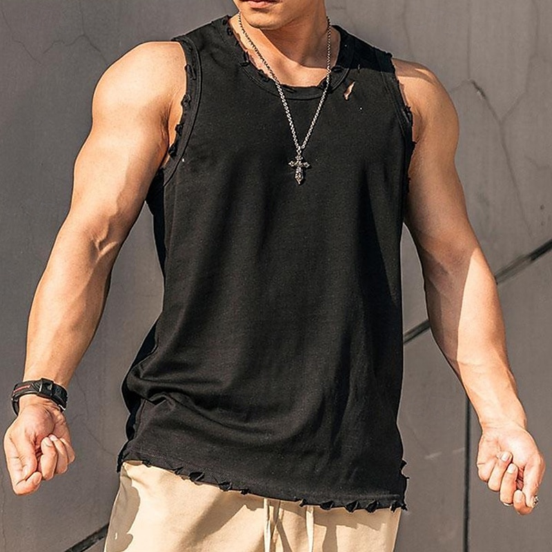Men's Tank Top Vest Top Undershirt Sleeveless Shirt Sleeveless Crew Neck Summer Plain Fashion Designer Basic Classic Vacation Street Going out Black Pink Gray Top Tee for Men 2025 - $23.99 –P3
