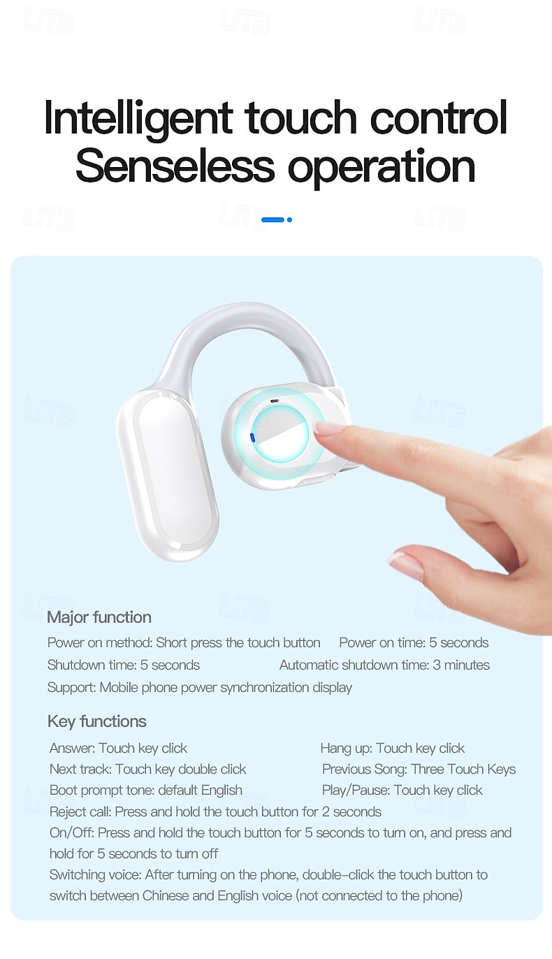 by99 открытые беспроводные наушники bluetooth 5.3 – спортивные наушники с креплением-крючком tws, водонепроницаемость ipx5, шумоподавление, длительный срок службы батареи, совместимы с ios android 2025 - $20.99 –P12