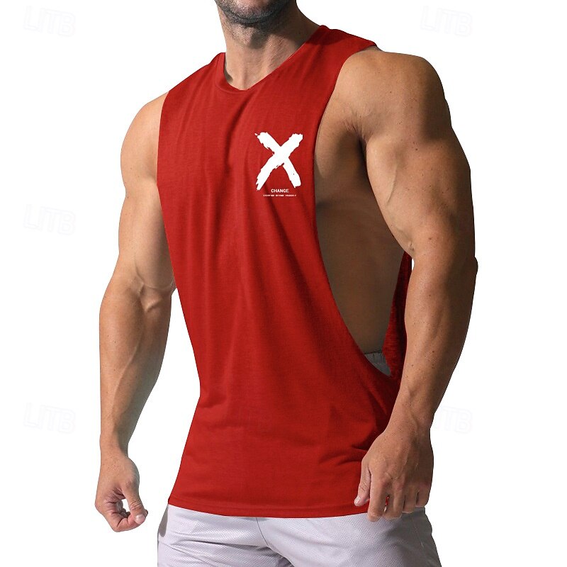 Herren Tank Top Weste Unterhemd Ärmelloses Shirt Ärmellos Rundhalsausschnitt Sommer Bedruckt Mode Designer Basic Klassisch Urlaub Straße Ausgehen Schwarz Weiß Rote Top T-Shirt für Herren 2025 - $14.49 –P6