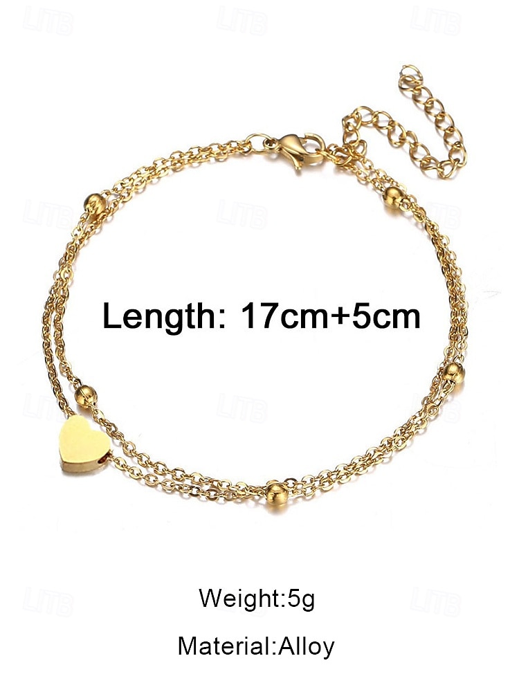 Women's Gold Heart Pendant Necklace and Bracelet Set – Dainty Layered Chain with Pearl Beads, Elegant Romantic Jewelry for Gifts, Weddings, and Everyday Wear 2026 - $5.99 –P8