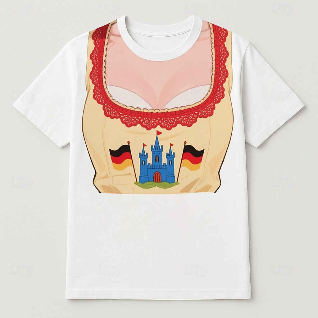 Októberi fesztivál Dirndl nyomtatás Póló bajor München Német Grafikus Kompatibilitás Női Felnőttek Októberi fesztivál 3D nyomtatás Alkalmi / Napi 2025 - $17.49 –P6