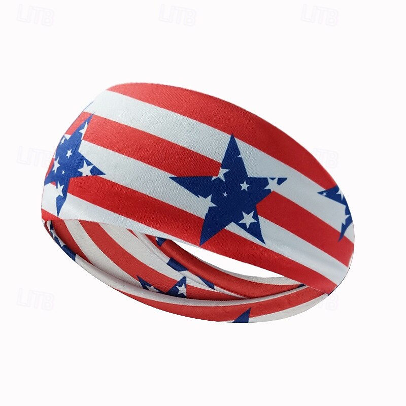Stirnbänder mit amerikanischer Flagge für Männer, patriotisches gedrehtes Haarband in Rot, Weiß und Blau, dehnbares, sportliches Haar-Accessoire für den Unabhängigkeitstag der USA, den Gedenktag 2025 - $4.49 –P8