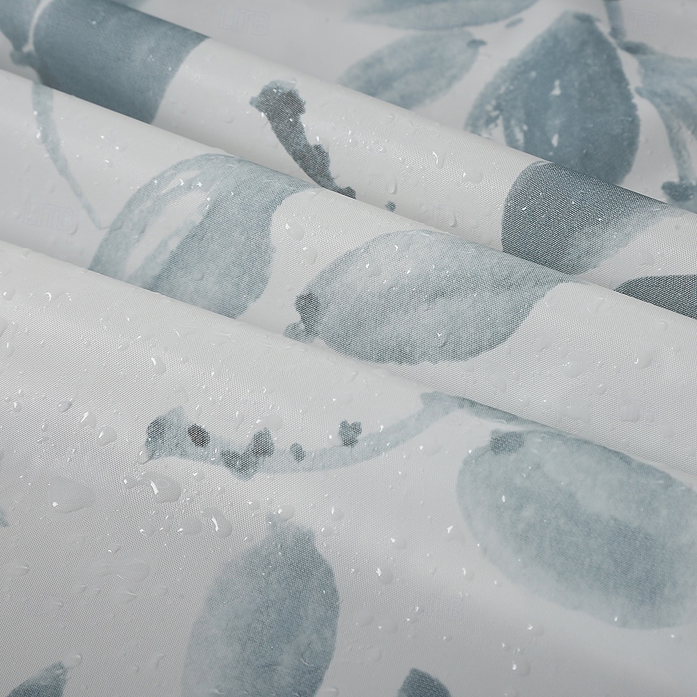 PEVA Shower Curtain Bath Curtain Waterproof Mildew Proof Green Leaf Pattern, Including Hooks 180x180cm 70"x70" 2025 - $12.49 –P6